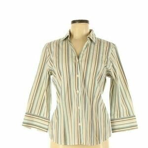 Eddie Bauer Women's Wrinkle Resistant Stretch Shirt 3/4 Sz Medium Multicolor NWT
